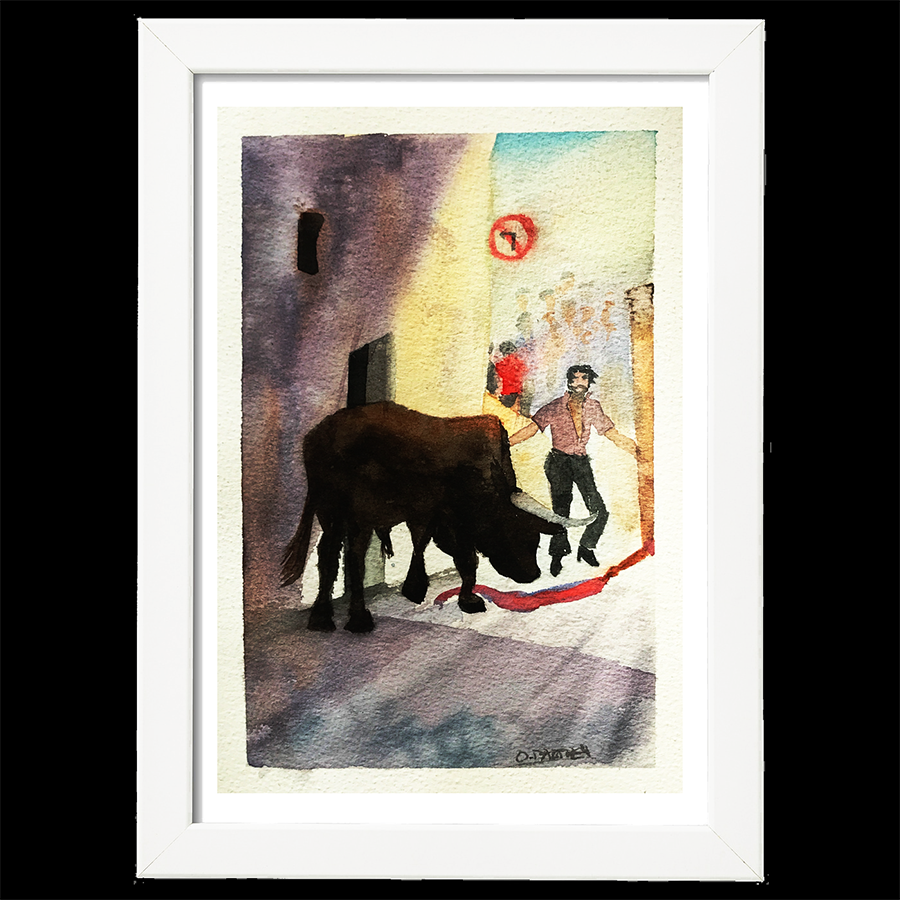 Taureau dans la rue