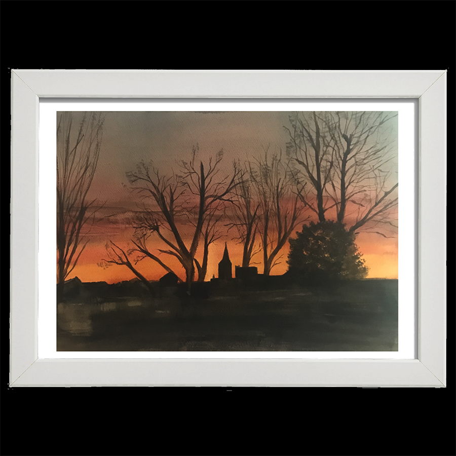 Village au crepuscule
