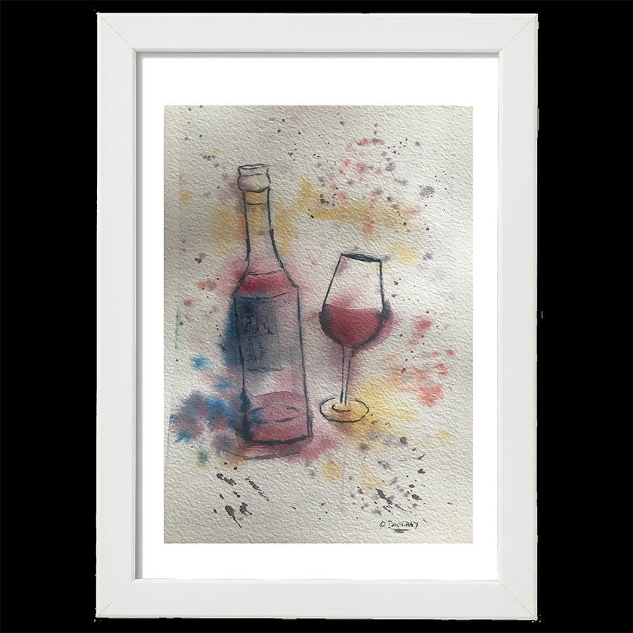 Une bouteille et un verre