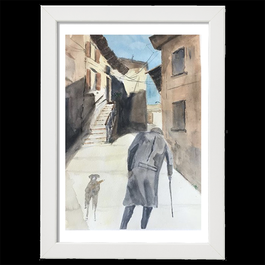 Vieil homme au chien